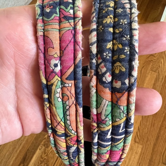 Vera Bradley Venetian Paisley Purse Bag Tote Navy Blue Orange Wristlet Wallet - Picture 7 of 15